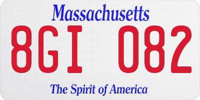 MA license plate 8GI082