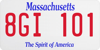 MA license plate 8GI101