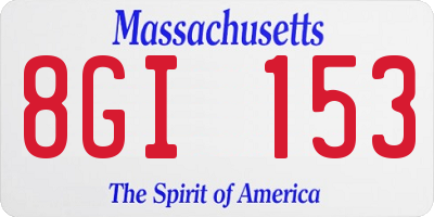 MA license plate 8GI153