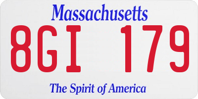 MA license plate 8GI179