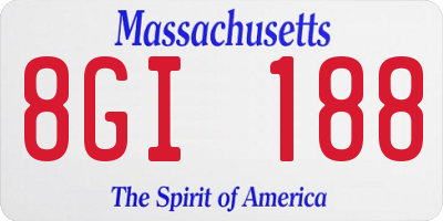 MA license plate 8GI188