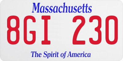 MA license plate 8GI230