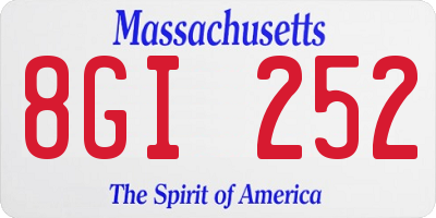 MA license plate 8GI252
