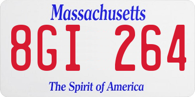 MA license plate 8GI264