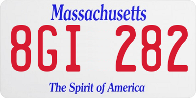 MA license plate 8GI282