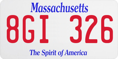 MA license plate 8GI326
