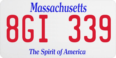 MA license plate 8GI339
