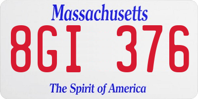 MA license plate 8GI376
