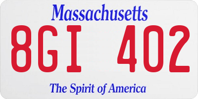 MA license plate 8GI402