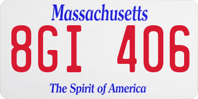 MA license plate 8GI406