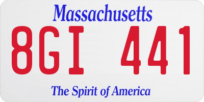 MA license plate 8GI441