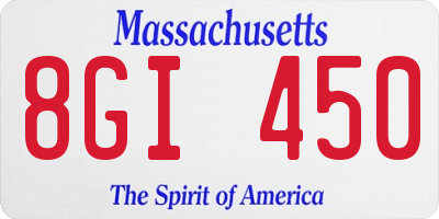 MA license plate 8GI450