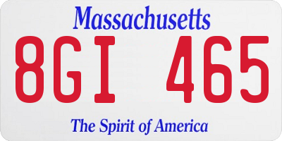 MA license plate 8GI465