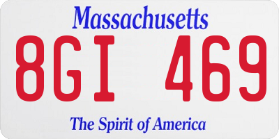 MA license plate 8GI469