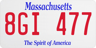 MA license plate 8GI477