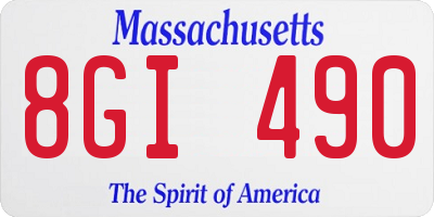 MA license plate 8GI490