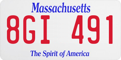 MA license plate 8GI491