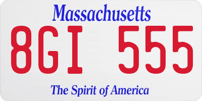 MA license plate 8GI555