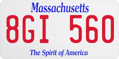 MA license plate 8GI560