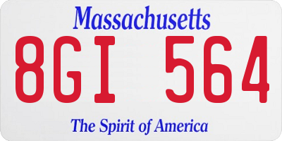MA license plate 8GI564