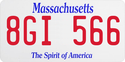 MA license plate 8GI566