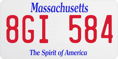 MA license plate 8GI584