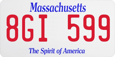 MA license plate 8GI599