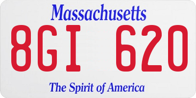 MA license plate 8GI620