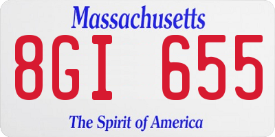 MA license plate 8GI655