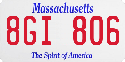 MA license plate 8GI806