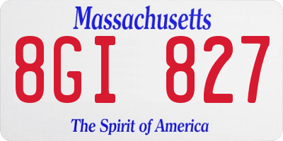 MA license plate 8GI827