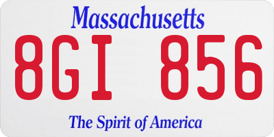 MA license plate 8GI856