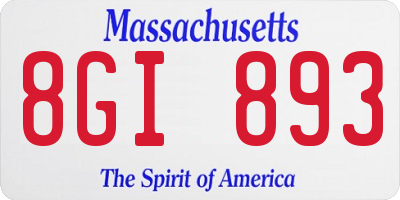 MA license plate 8GI893