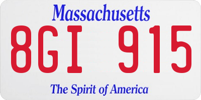 MA license plate 8GI915