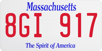 MA license plate 8GI917