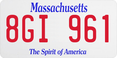 MA license plate 8GI961