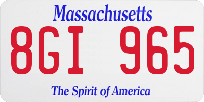 MA license plate 8GI965