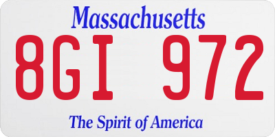MA license plate 8GI972