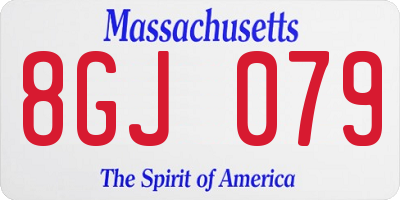 MA license plate 8GJ079