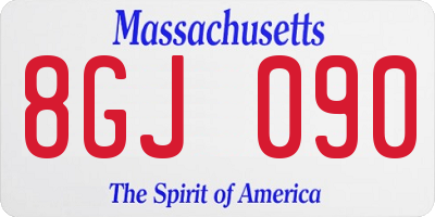 MA license plate 8GJ090