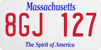 MA license plate 8GJ127