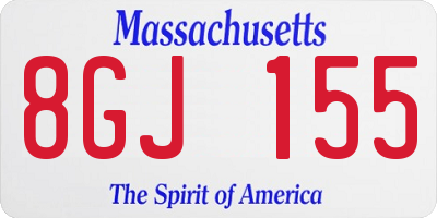 MA license plate 8GJ155