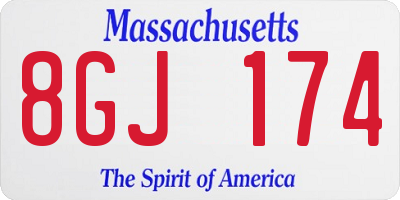 MA license plate 8GJ174