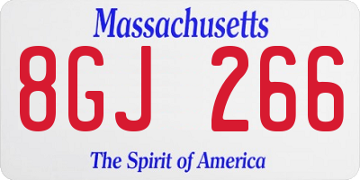 MA license plate 8GJ266