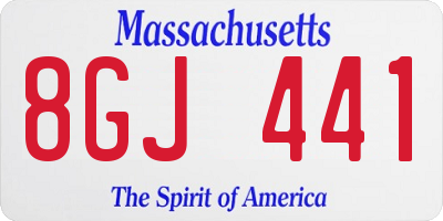 MA license plate 8GJ441