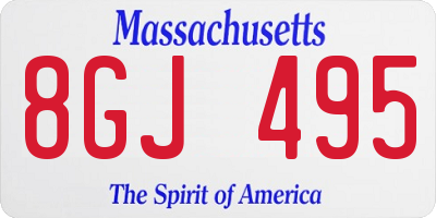 MA license plate 8GJ495