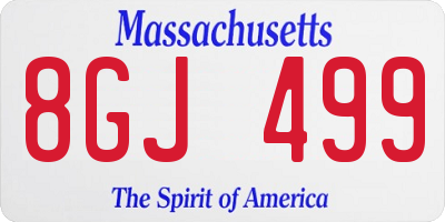 MA license plate 8GJ499