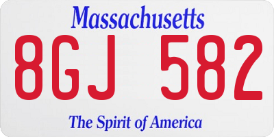 MA license plate 8GJ582