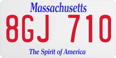 MA license plate 8GJ710