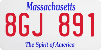 MA license plate 8GJ891
